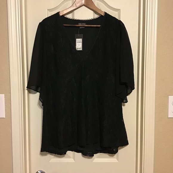 City Chic High Born Lace Top - Picture 3 of 8